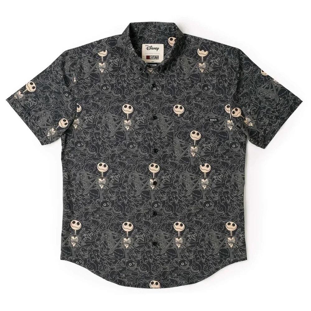 RSVLTS Disney Nightmare Before Christmas Halloween Bone Daddy Button Down Shirt - Picture 2 of 15